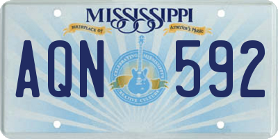 MS license plate AQN592