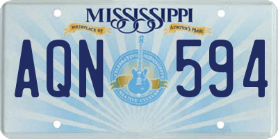 MS license plate AQN594
