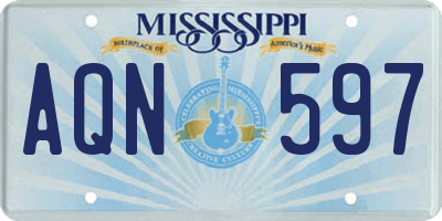 MS license plate AQN597