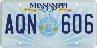 MS license plate AQN606