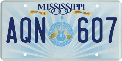 MS license plate AQN607