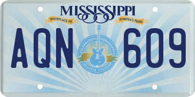 MS license plate AQN609