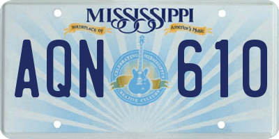 MS license plate AQN610