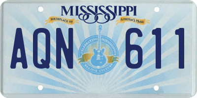 MS license plate AQN611