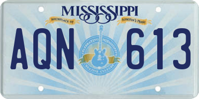 MS license plate AQN613