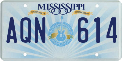 MS license plate AQN614