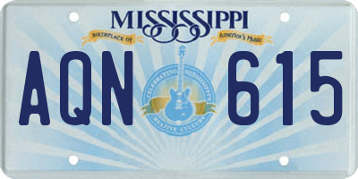 MS license plate AQN615