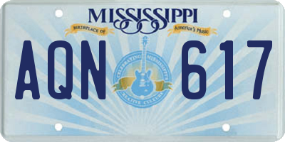 MS license plate AQN617