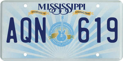 MS license plate AQN619