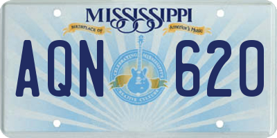 MS license plate AQN620