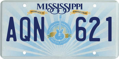 MS license plate AQN621