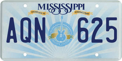MS license plate AQN625