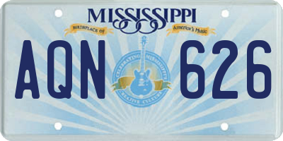 MS license plate AQN626