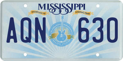 MS license plate AQN630