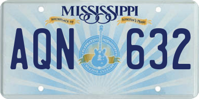 MS license plate AQN632