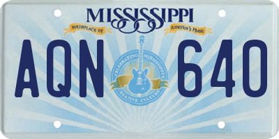MS license plate AQN640