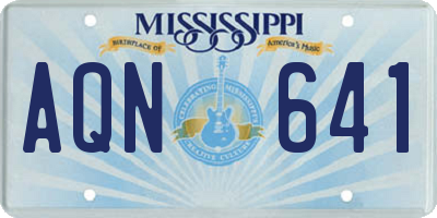 MS license plate AQN641