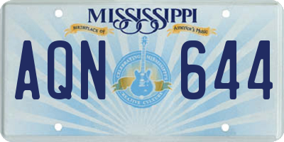 MS license plate AQN644