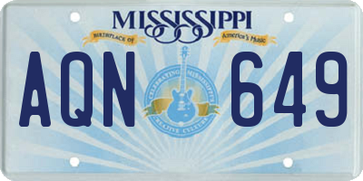 MS license plate AQN649