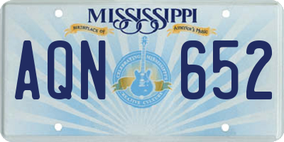 MS license plate AQN652