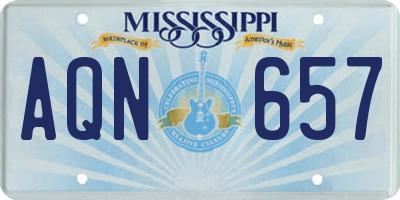 MS license plate AQN657
