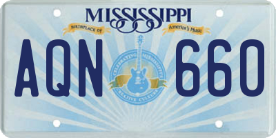 MS license plate AQN660