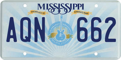 MS license plate AQN662