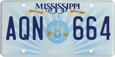 MS license plate AQN664