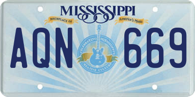 MS license plate AQN669