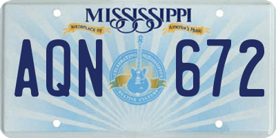 MS license plate AQN672