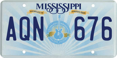 MS license plate AQN676