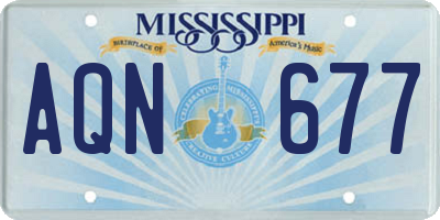 MS license plate AQN677