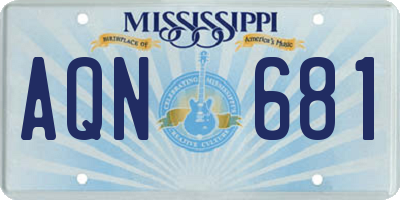 MS license plate AQN681