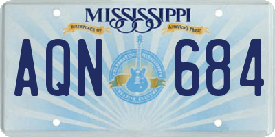 MS license plate AQN684