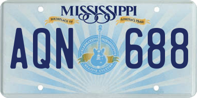 MS license plate AQN688