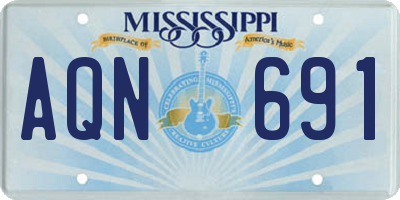 MS license plate AQN691