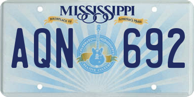 MS license plate AQN692