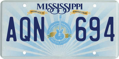 MS license plate AQN694
