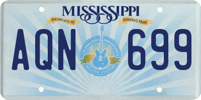MS license plate AQN699