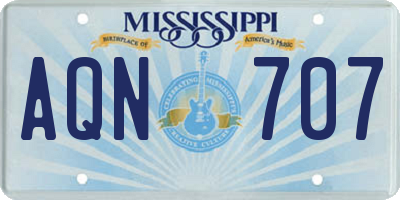 MS license plate AQN707