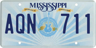 MS license plate AQN711