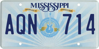 MS license plate AQN714
