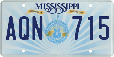 MS license plate AQN715