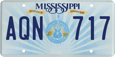 MS license plate AQN717