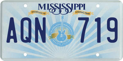 MS license plate AQN719
