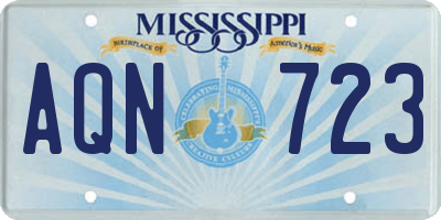 MS license plate AQN723