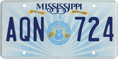 MS license plate AQN724