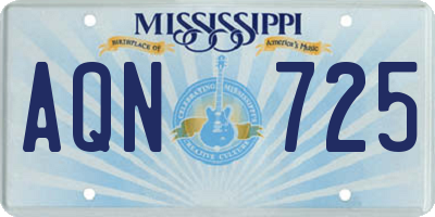 MS license plate AQN725