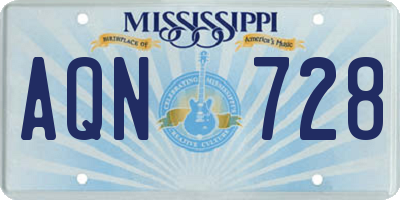 MS license plate AQN728