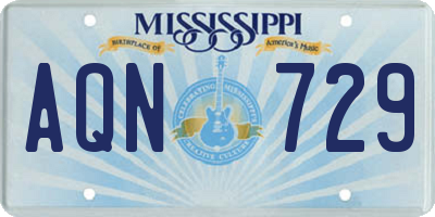 MS license plate AQN729